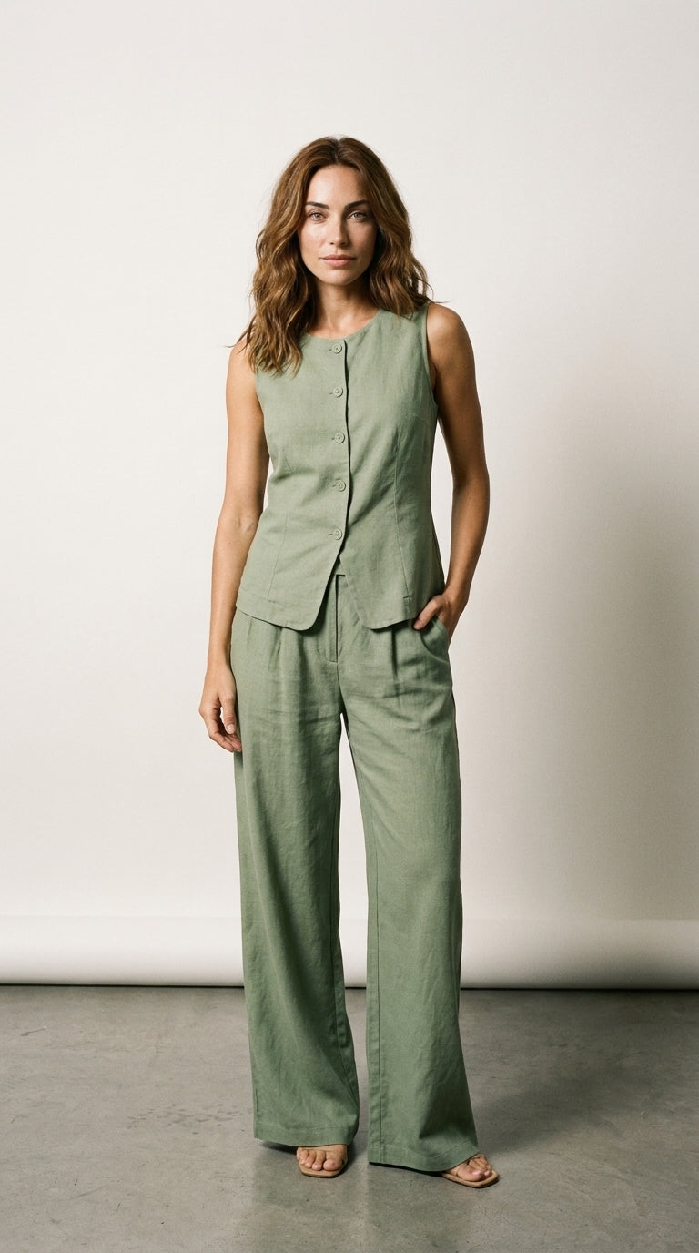 Sage | Ensemble en Lin Sophistiqué