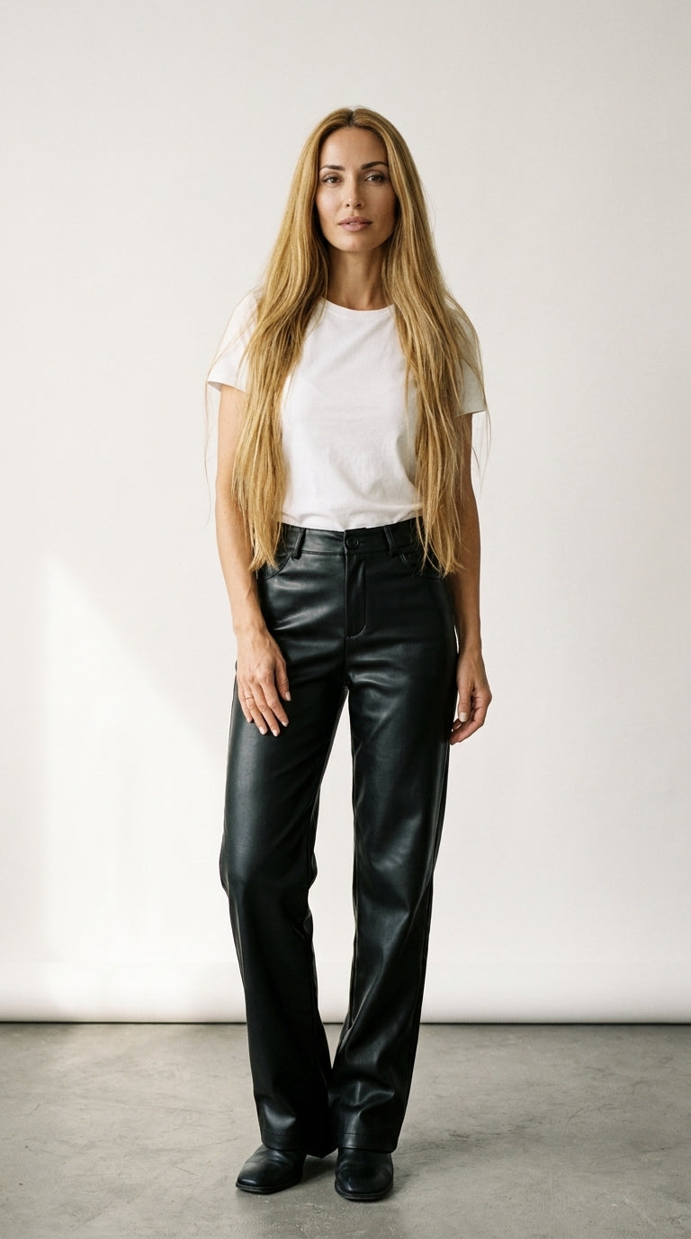 Edge | Pantalon Large Effet Cuir