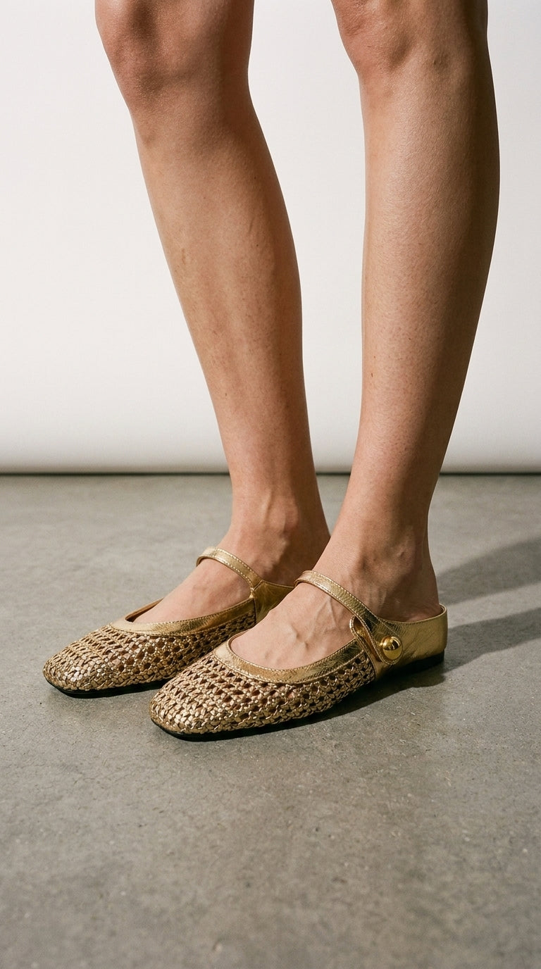 Lumira | Woven Square-Toe Clogs