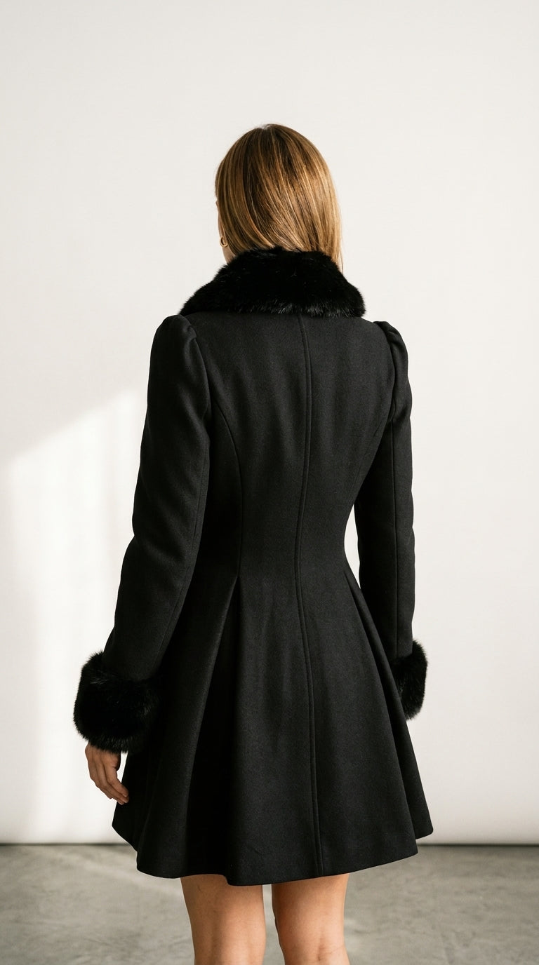 Noir | Manteau À Coupe Élégante