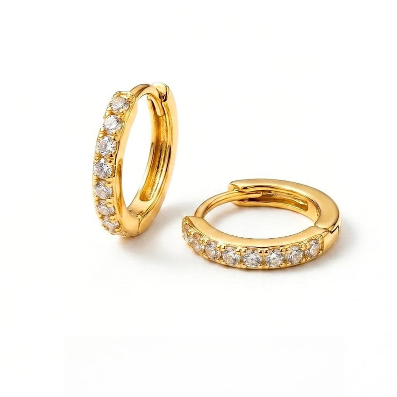 Gold Crystal | Mini Hoop Earrings