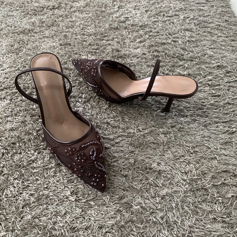 Slingback | Embroidered Heels
