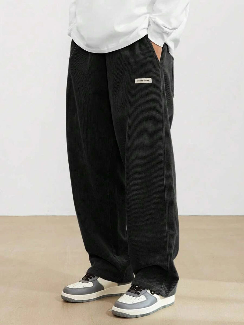 Sand | Beige Corduroy Wide-Leg Trousers