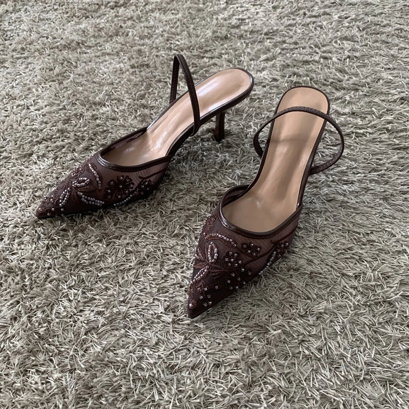 Slingback | Embroidered Heels
