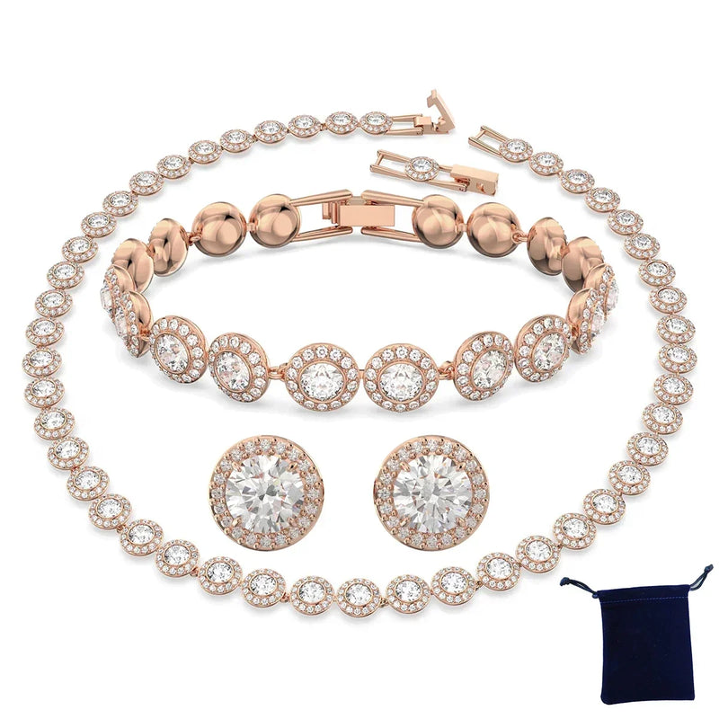 Luxury Pearl | Gold & Crystal Jewelry Set