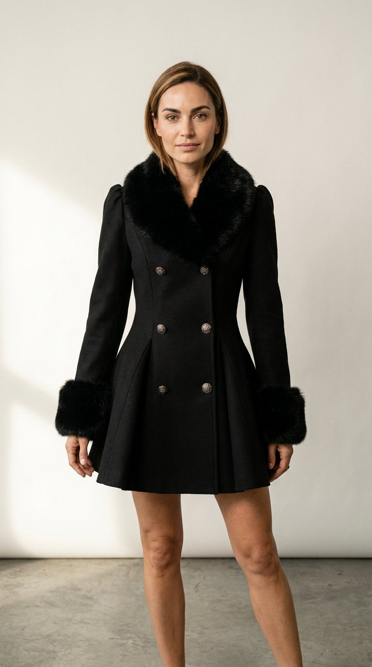 Noir | Manteau À Coupe Élégante
