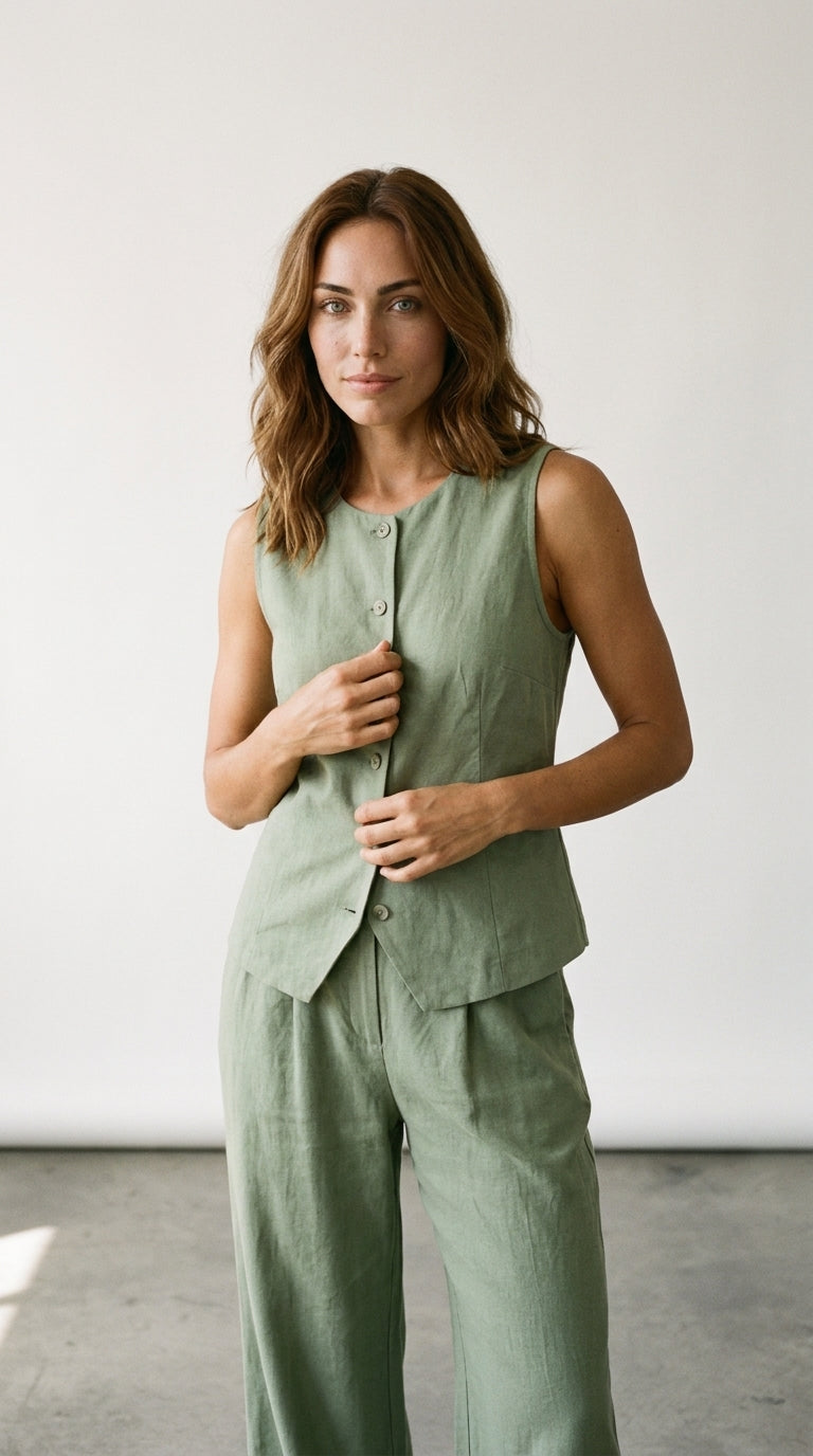 Sage | Ensemble en Lin Sophistiqué