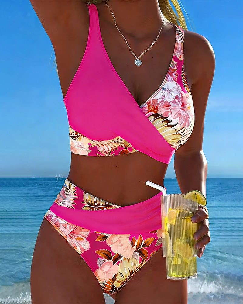 Jolina | Bikini con estampado floral en contraste