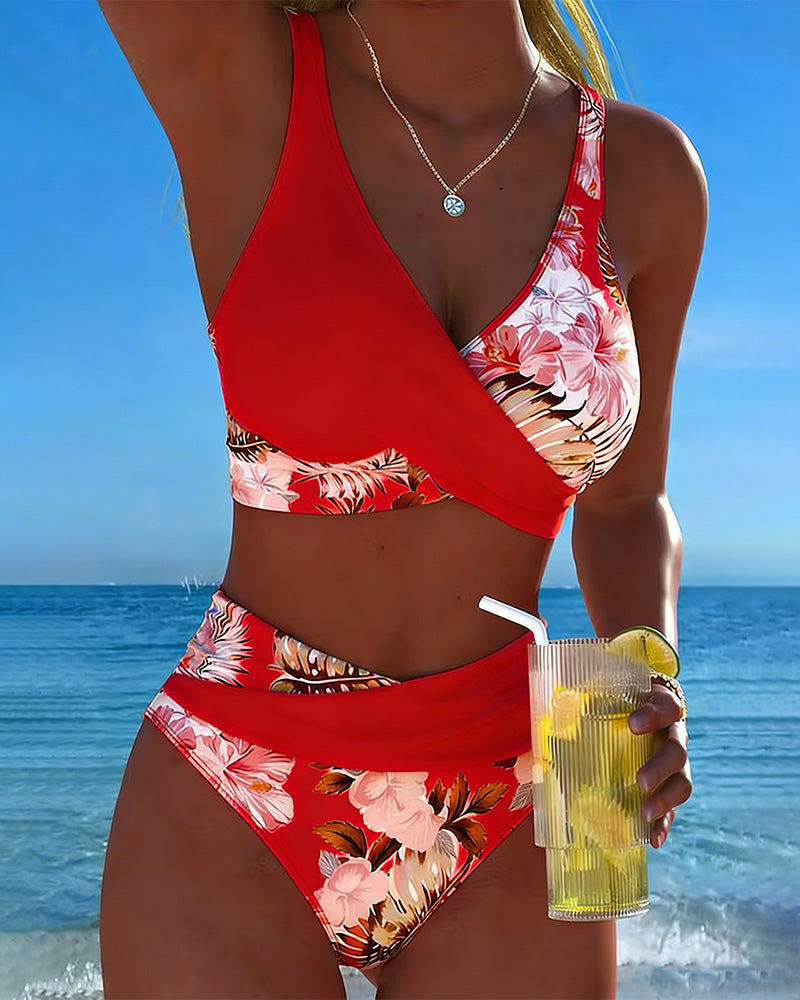 Jolina | Bikini con estampado floral en contraste