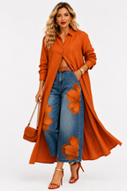 Maud | Conjunto de camisa larga y vaqueros estampados