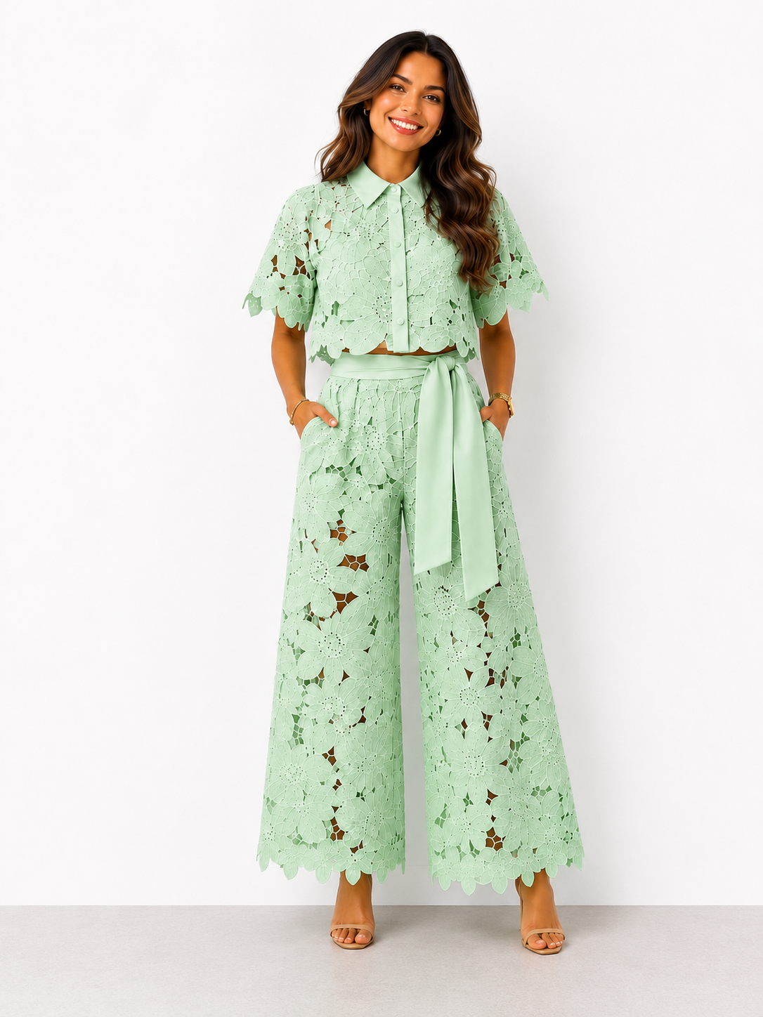 Isabela | Conjunto de encaje floral