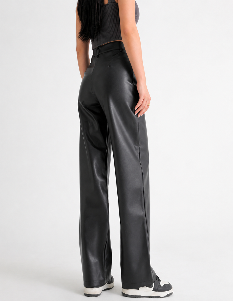 Edge | Faux-Leather Wide-Leg Trousers