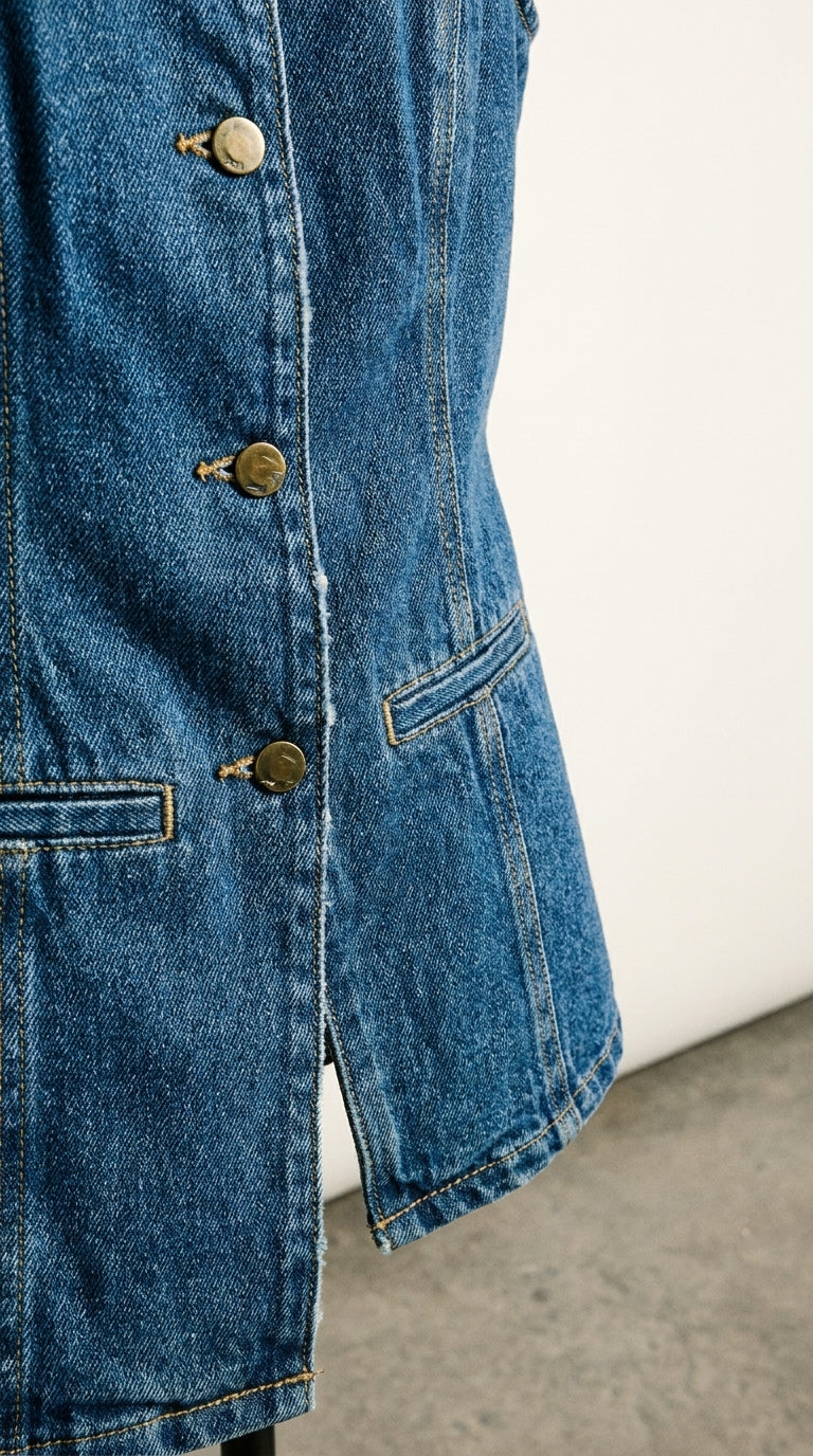 Abel | Denim Button-Up Top