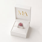 Serena | Anillo plateado de flores rosas