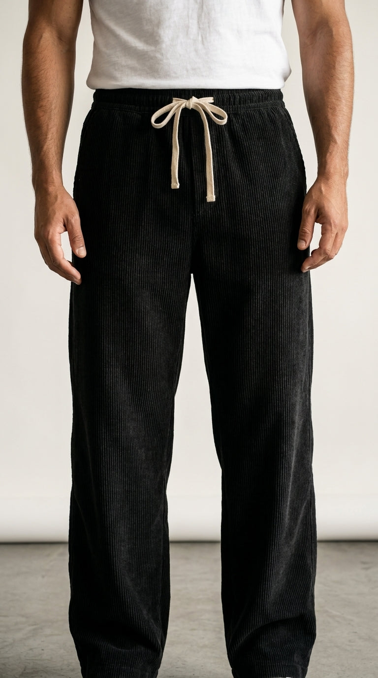 Sand | Pantalon Large en Velours Côtelé Beige