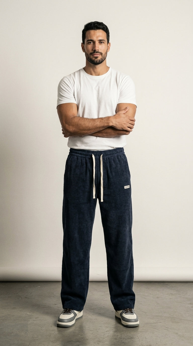 Sand | Pantalon Large en Velours Côtelé Beige