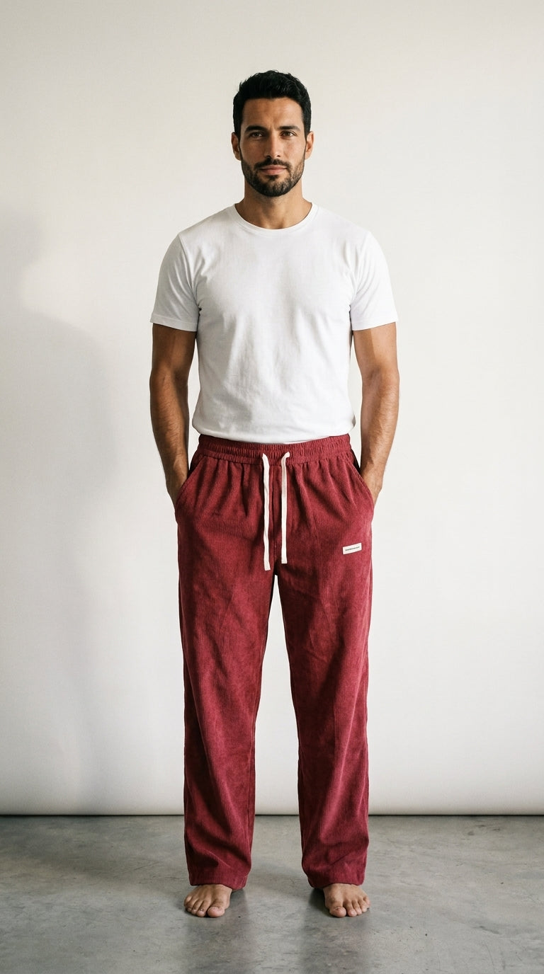 Sand | Pantalon Large en Velours Côtelé Beige