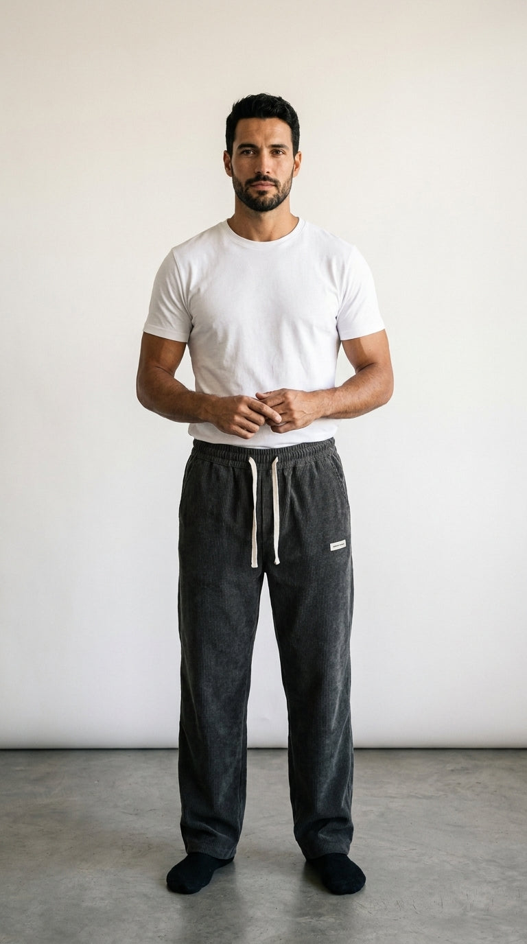 Sand | Pantalon Large en Velours Côtelé Beige