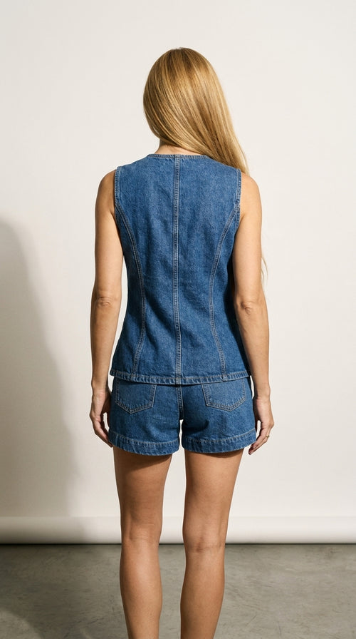 Abel | Denim Button-Up Top