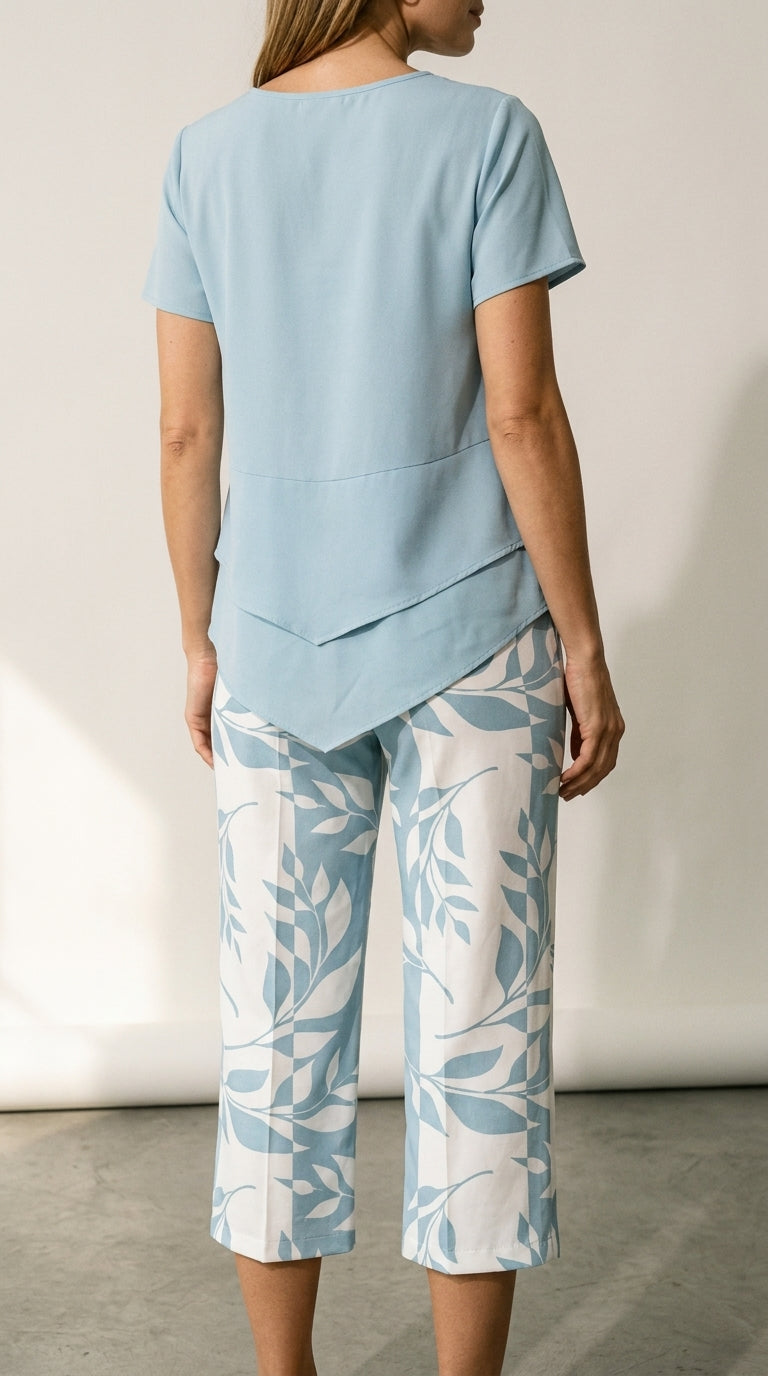 Yara | Layered-look T-shirt and wide-leg trousers set