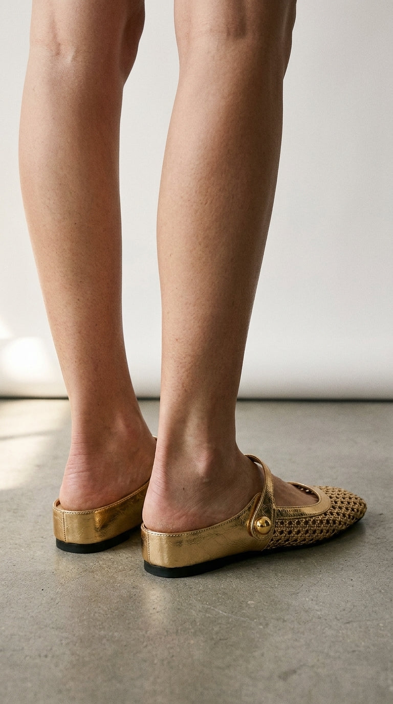Lumira | Woven Square-Toe Clogs