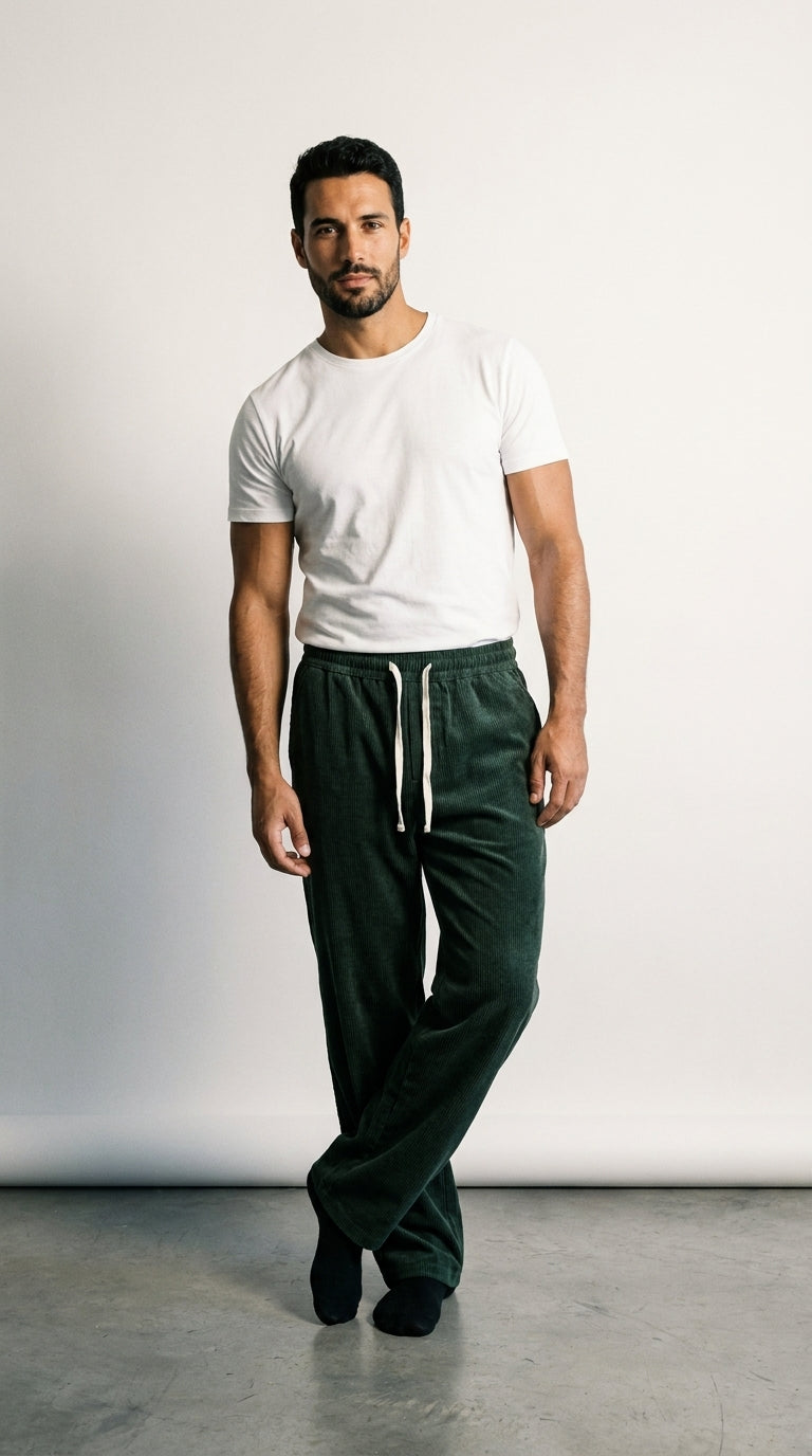 Sand | Pantalon Large en Velours Côtelé Beige
