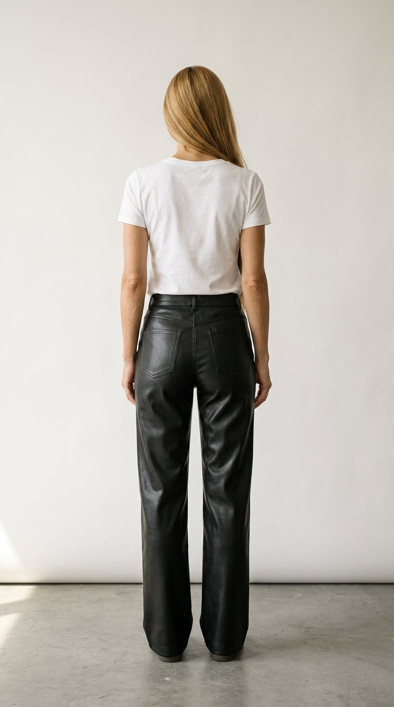 Edge | Pantalon Large Effet Cuir