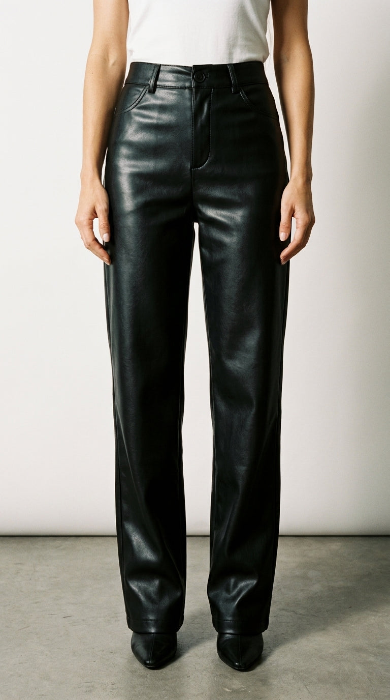 Edge | Pantalon Large Effet Cuir