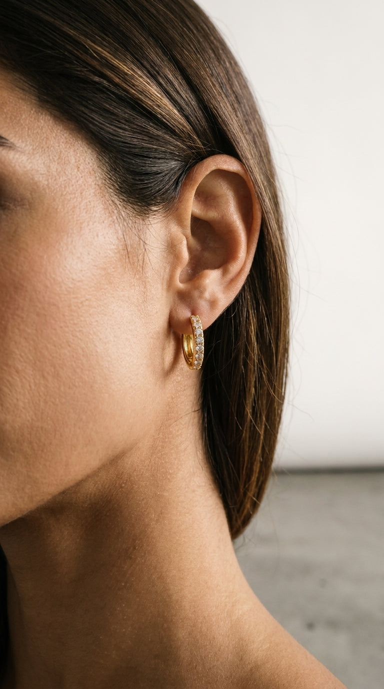 Gold Crystal | Mini Créoles
