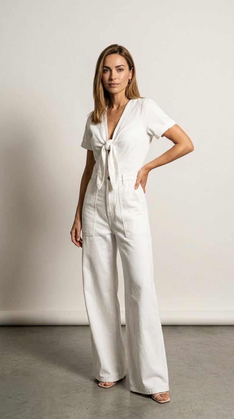 Maya | Denim Jumpsuit With V-Neck