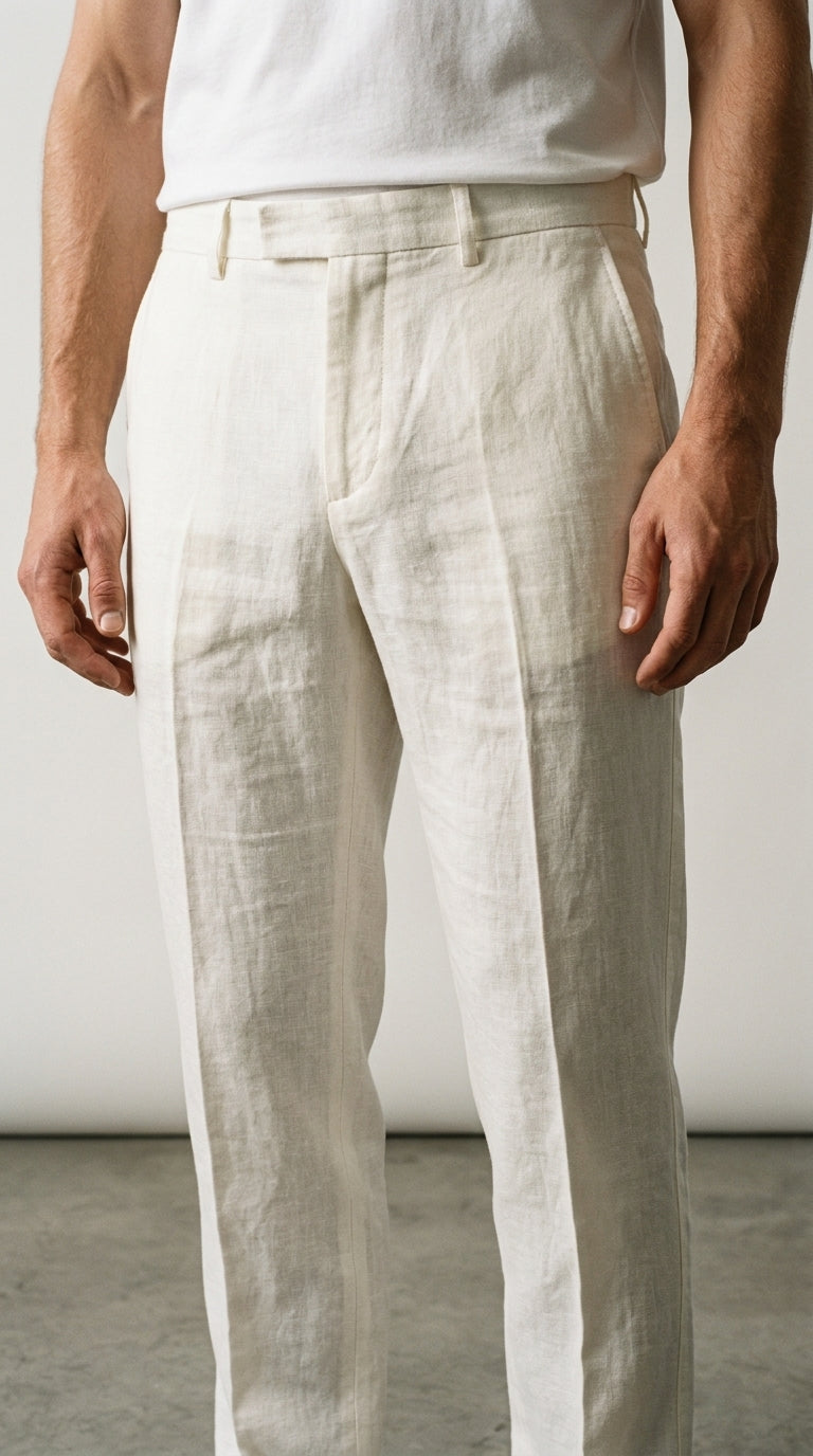 Relaxed Fit | Pantalon en Lin Bleu Ciel