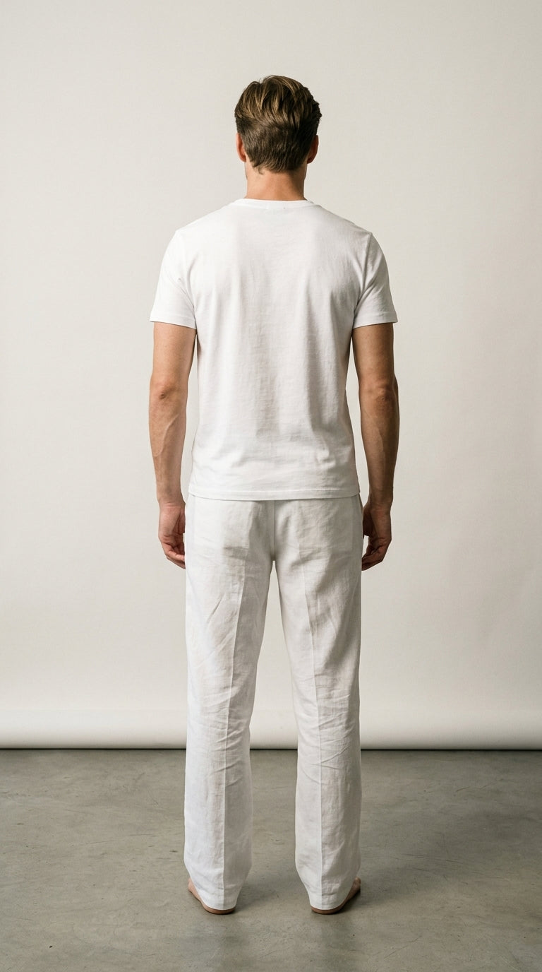 Relaxed Fit | Pantalon en Lin Bleu Ciel