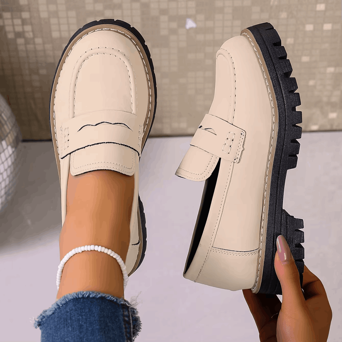 Elsa | Mocassins à Plateforme Style College