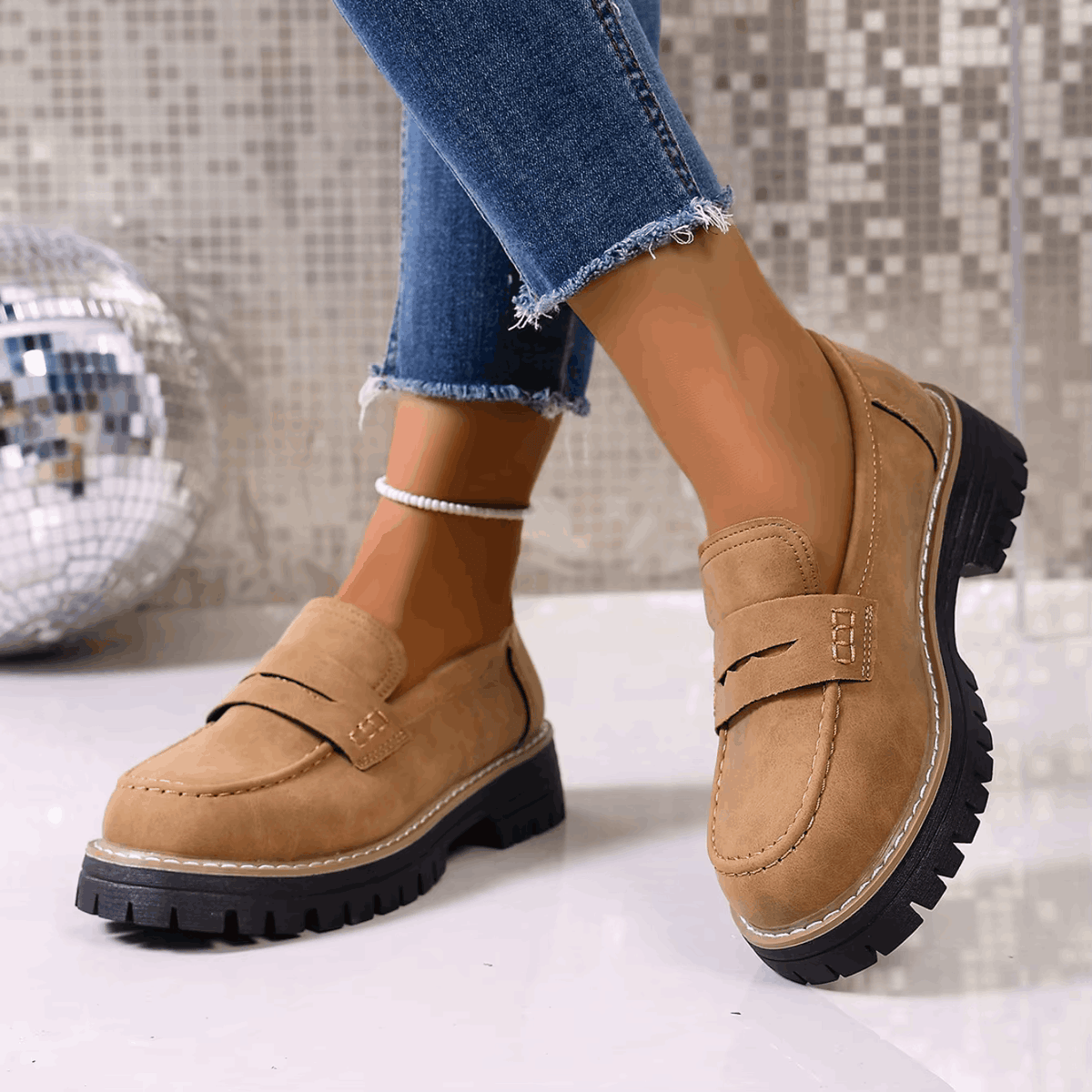 Elsa | Mocassins à Plateforme Style College