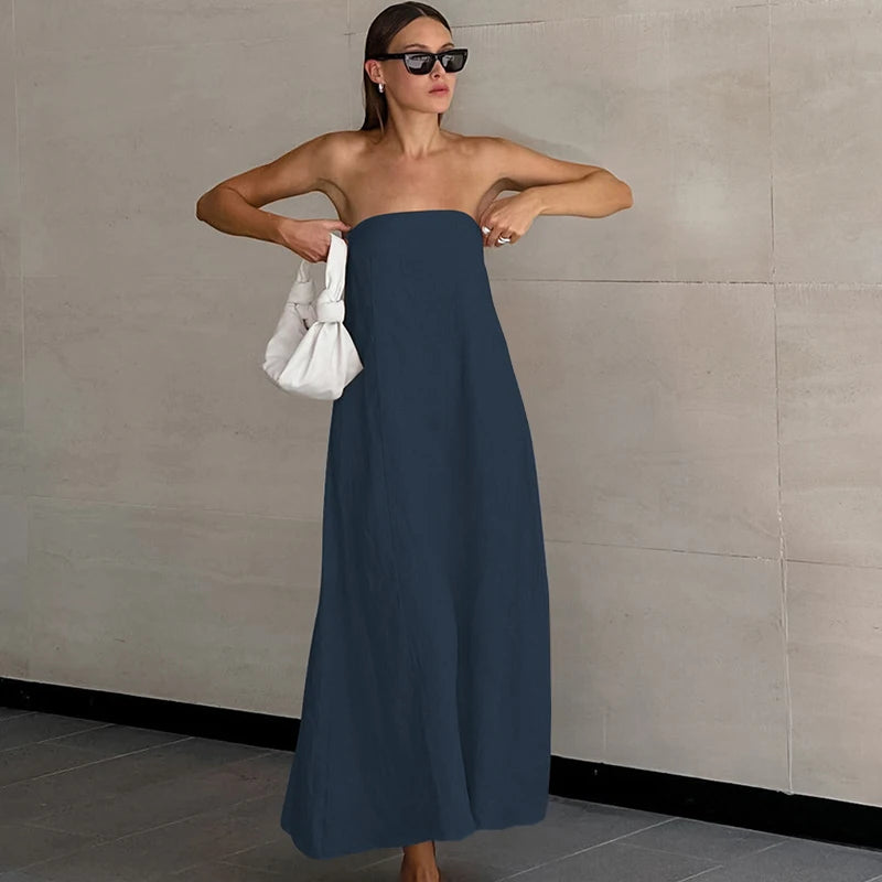 Strapless Flow | Vestido de caída fluida