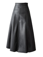 Rebel | Falda midi efecto cuero