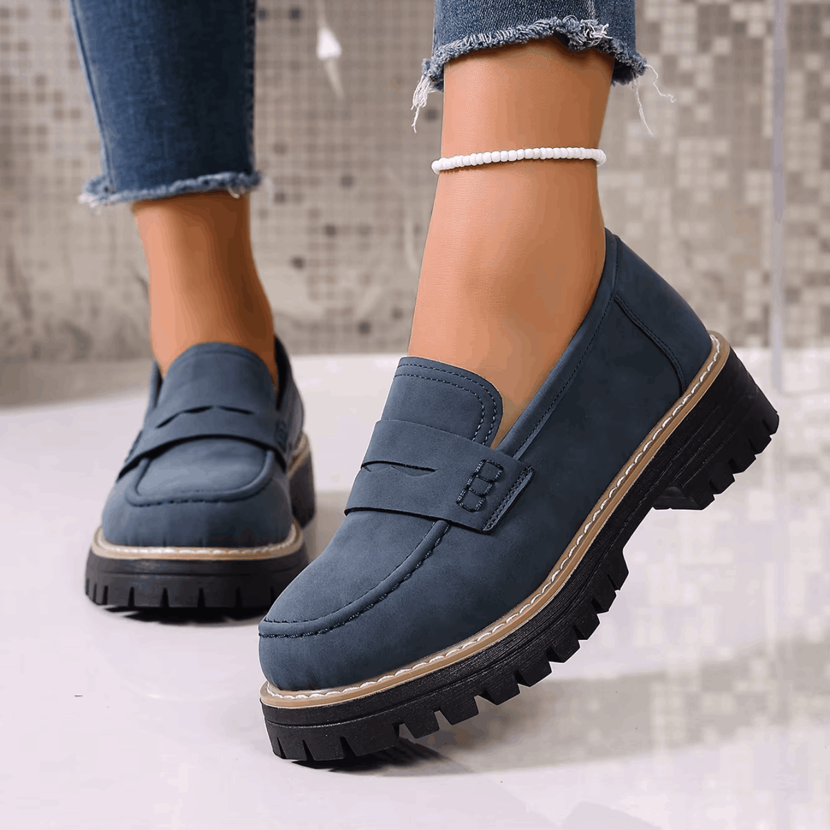 Elsa | Mocassins à Plateforme Style College