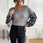 Leopard Print | Suéter knit manga