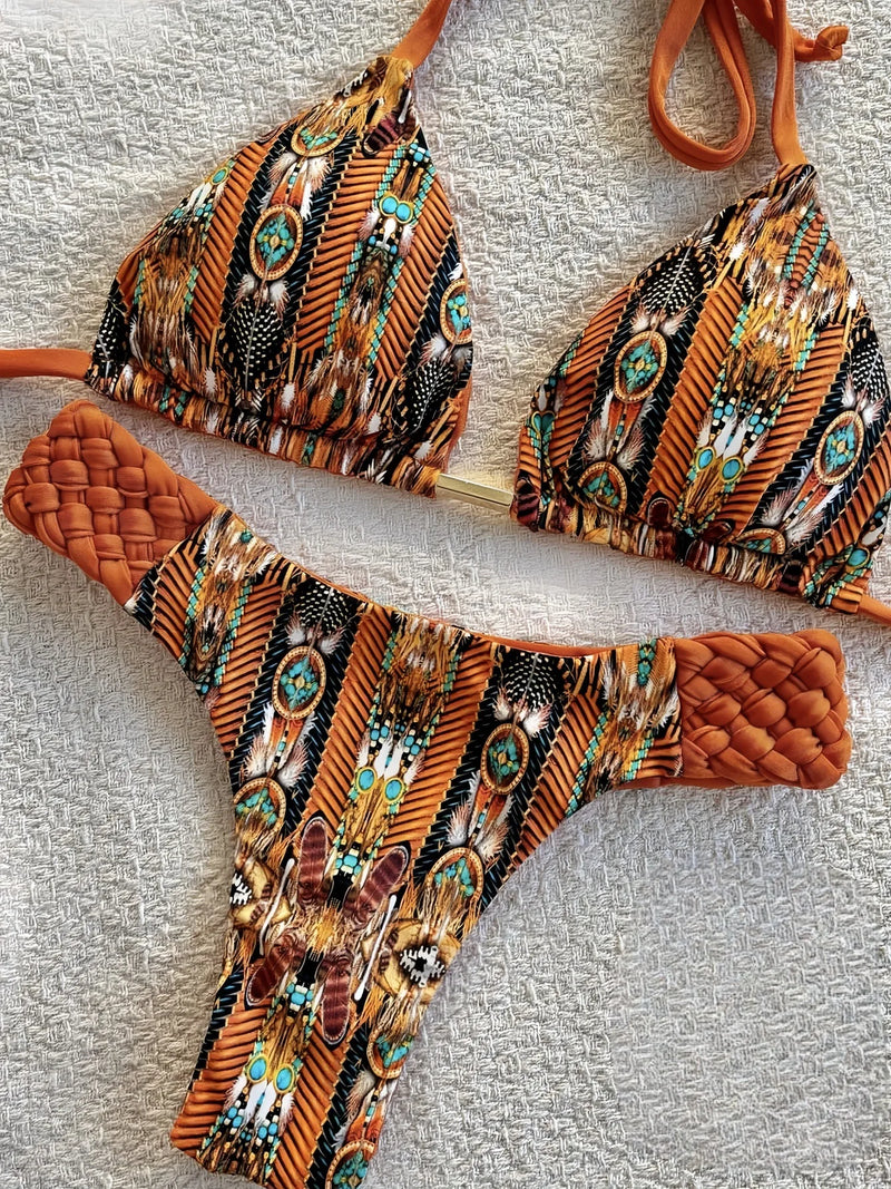 Gala | Orange Printed Bikini