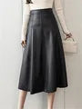 Rebel | Falda midi efecto cuero