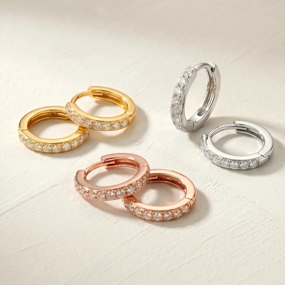Gold Crystal | Aretes hoop mini