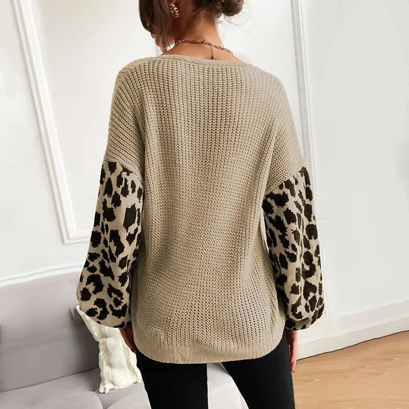 Leopard Print | Suéter knit manga