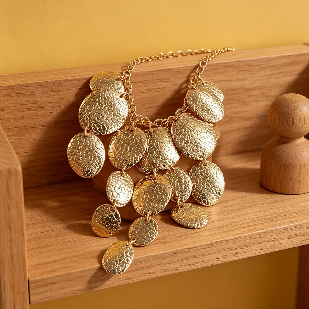 Gold Shell | Collar boho multicapa