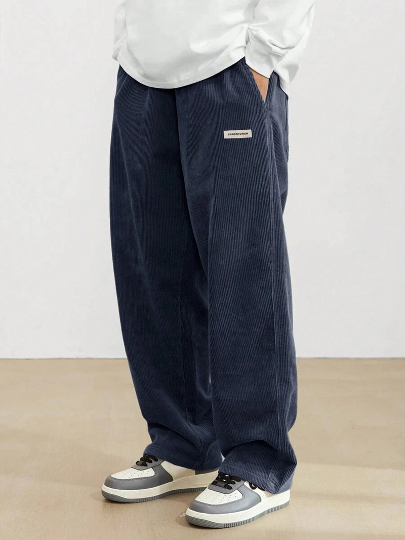 Sand | Beige Corduroy Wide-Leg Trousers
