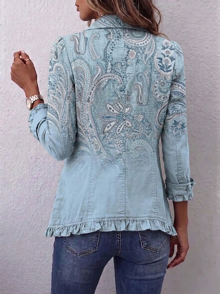 Remedios | Veste Imprimé Cachemire Vintage à Volants